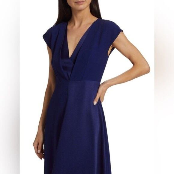 St. John‎ Satin Crepe Floor-Length Gown New With Tags Dark Cobalt Wedding Mother - Picture 4 of 11